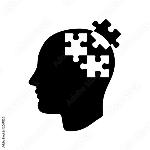head puzzle icon. Head Puzzle Mind Design For Education Industry design. editable icon. vector illustration