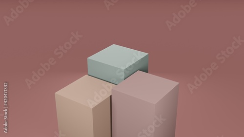 3d rendering Empty stand for displaying mockup.