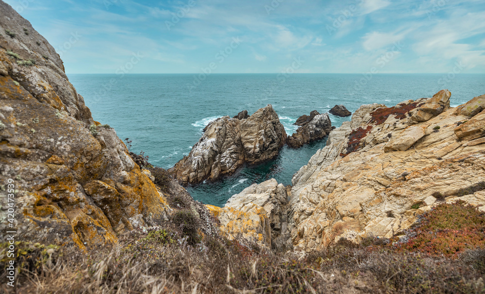 Beautiful landscape, view rocky Pacific Ocean coast at Point Lobos State Reserve in Carmel, California. Beautiful landscape, view rocky Pacific Ocean coast at Point Lobos State Reserve in Carmel, California.