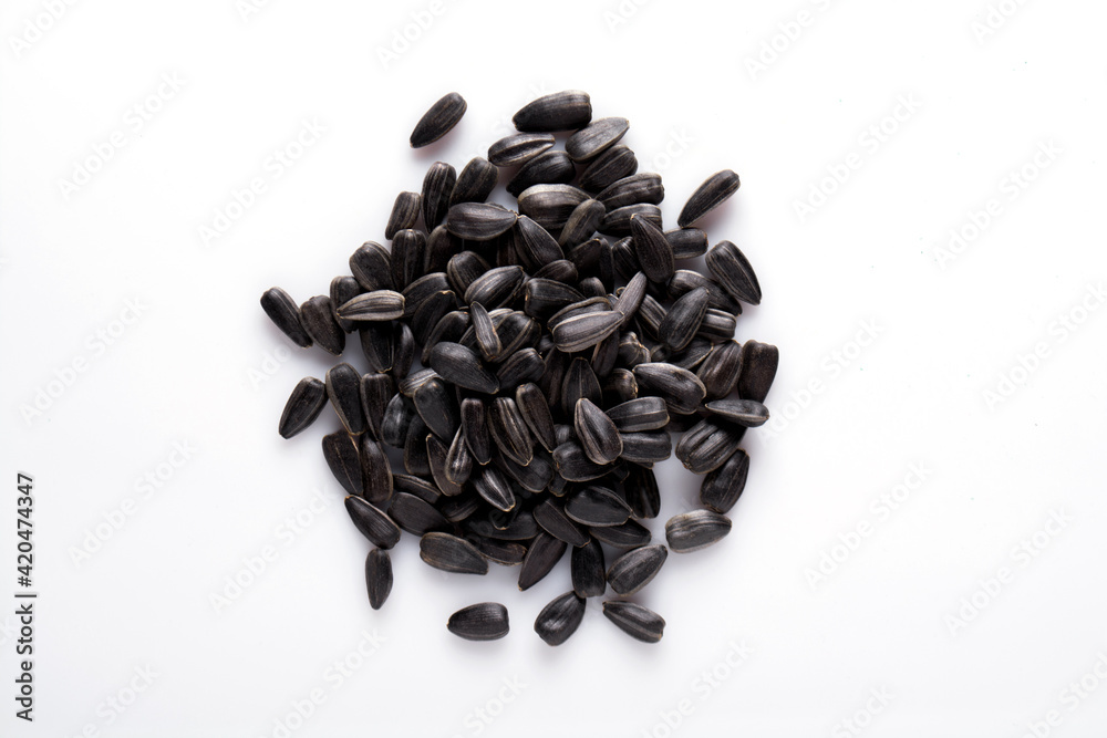 sunflower seeds. sunflower macroseeds isolated on white background sunflower seeds. sunflower macroseeds isolated on white background