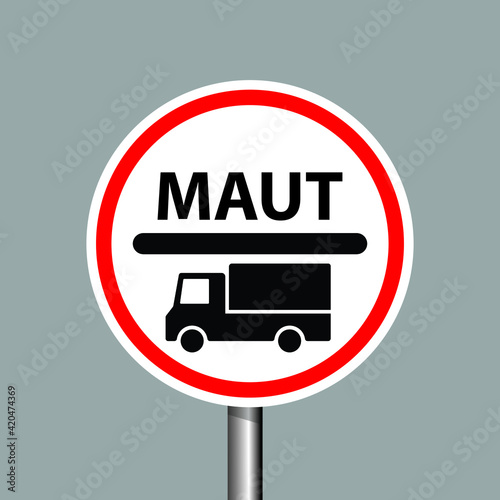 maut road sign, vector illustration 
