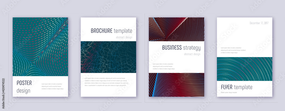 Art business card. Abstract lines modern brochure template. Vibrant gradients geometry on vibrant gradients background. Amusing cover, brochure, poster, book etc.