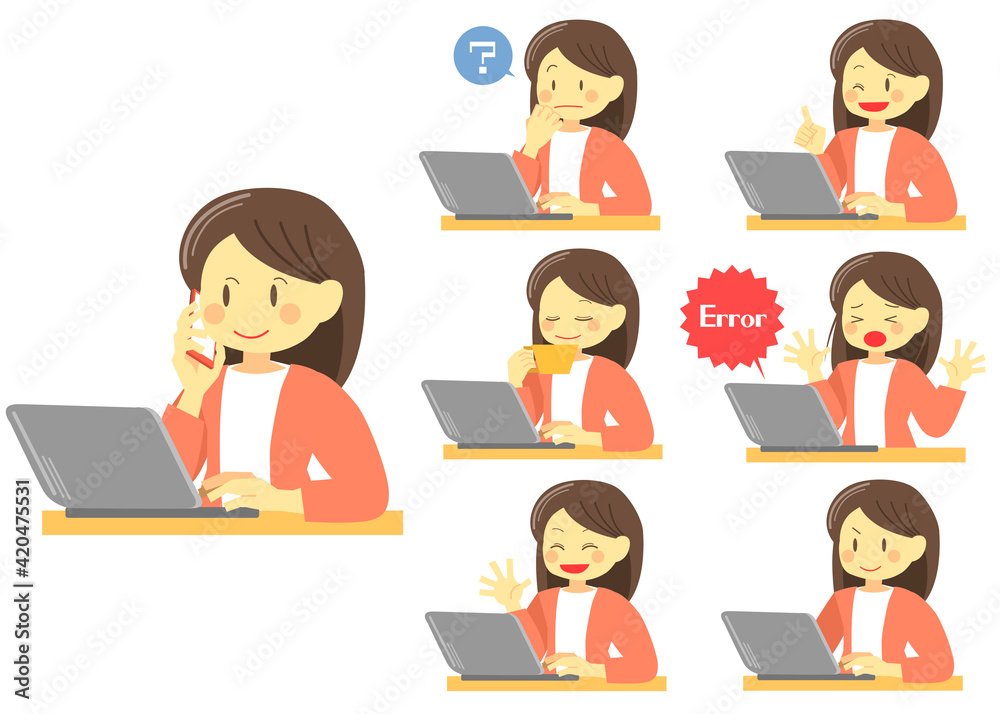 テレワーク：女性セット