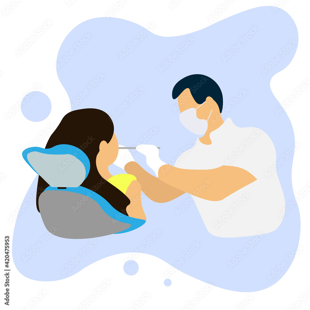 examination or reception of the girl at the dentist. Vector illustration examination or reception of the girl at the dentist. Vector illustration