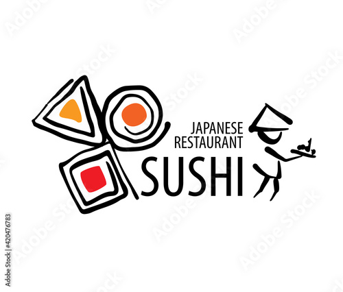 Vector logo of Japanese food on a white background