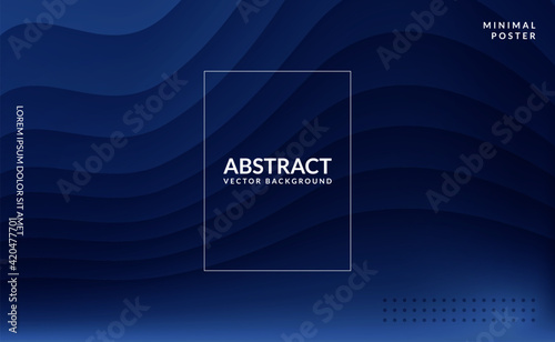 Abstract dark blue fluid shape modern background suitable for print webinar technology