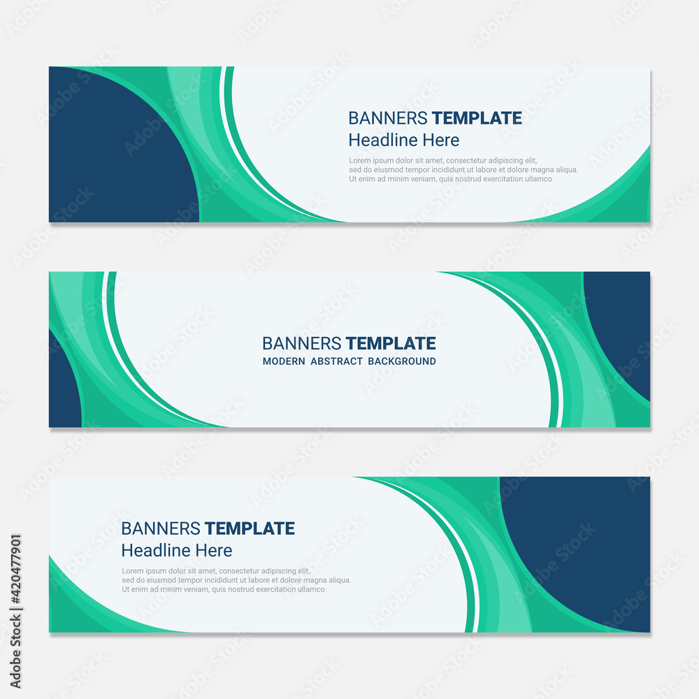 Set of horizontal modern banner design social media template background
