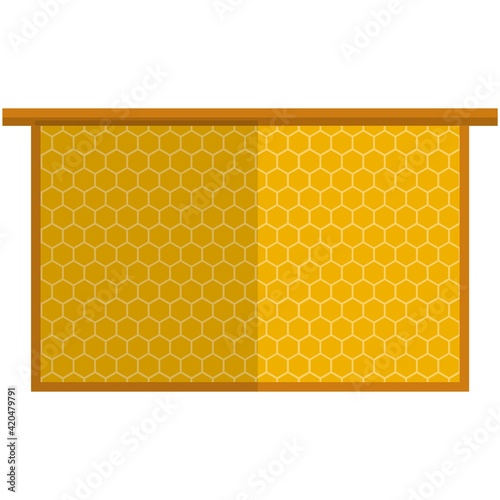 Honeycomb vector, bee hive honey frame icon