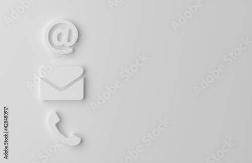 abstract contact icon symbol in front of background - 3D Illustration