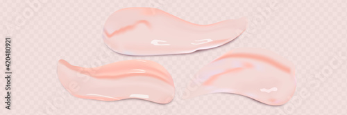 Cream texture stroke isolated on transparent background. Facial creme, foam, gel or body lotion skincare icon.