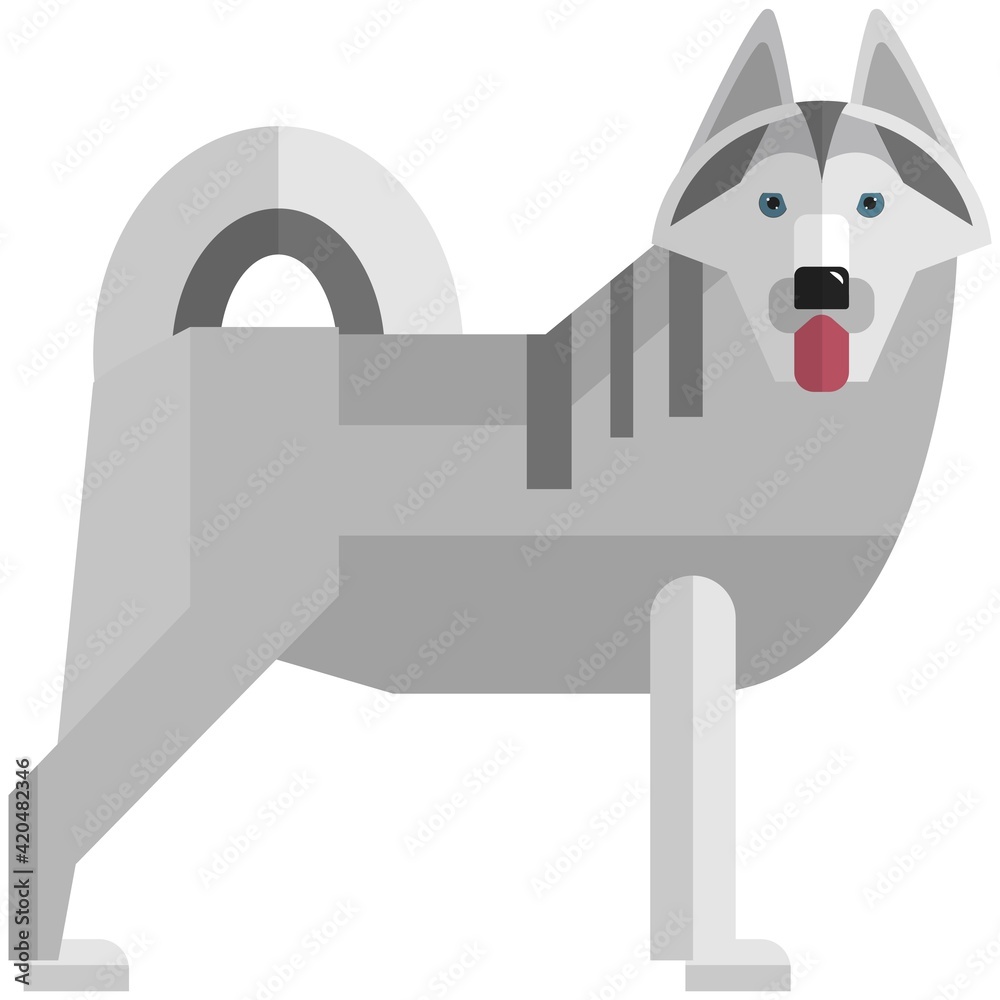 Dog vector, alaskan malamute husky wolf icon Dog vector, alaskan malamute husky wolf icon