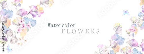 Watercolor flowers illustration photo