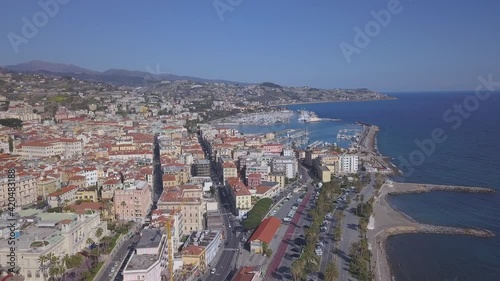 San Remo Sanremo aerial view in Liguria, Italy photo