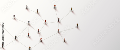 Connecting people. Social network concept. Bright background photo