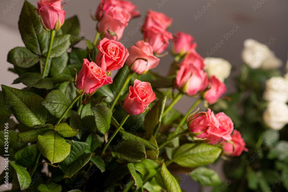 a bouquet of flowers in the background photo for Congratulations or an important opportunity a bouquet of flowers in the background photo for Congratulations or an important opportunity