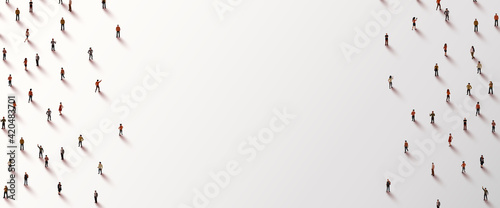 Large group of people on white background. People crowd concept.