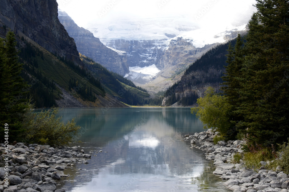  Alberta Canada, Rocky Mountain Waterfall Lake