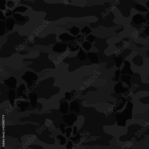  camouflage black background, army texture, night background.