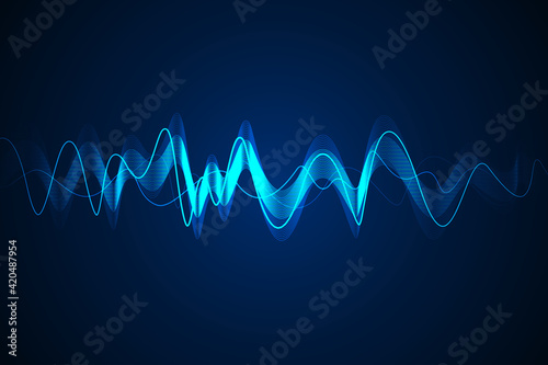 Sound wave background. Wave of musical soundtrack photo