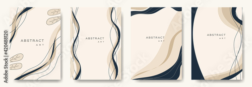 Abstract vintage background with leaf pattern and various shapes set up. Ideal for cover, poster, business card, flyer, brochure,magazine first page,social media and other. illustration vector eps 10

