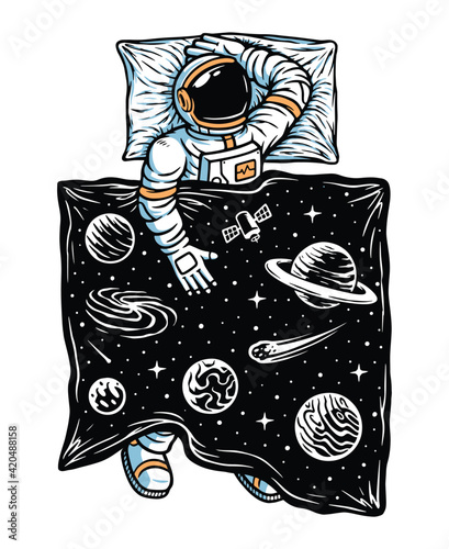 Astronaut sleeping in the universe
