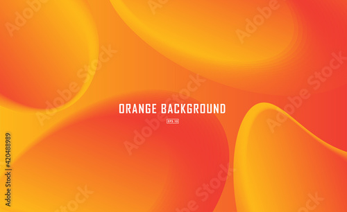 Abstract orange background of fluid shapes in metamorphic movement