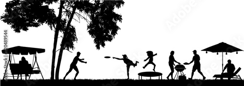 Family picnic in the garden 