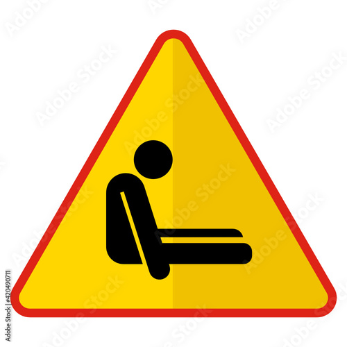 Risk of Suffocation Concept, Strangulation Vector Icon Design, yellow triangle warning signs, regulatory and guide symbol on white background, Modern traffic signal stock illustration