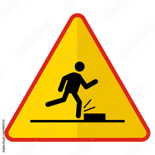 Watch your step Concept Vector Icon Design, yellow triangle warning signs, regulatory and guide symbol on white background, Modern traffic signal stock illustration