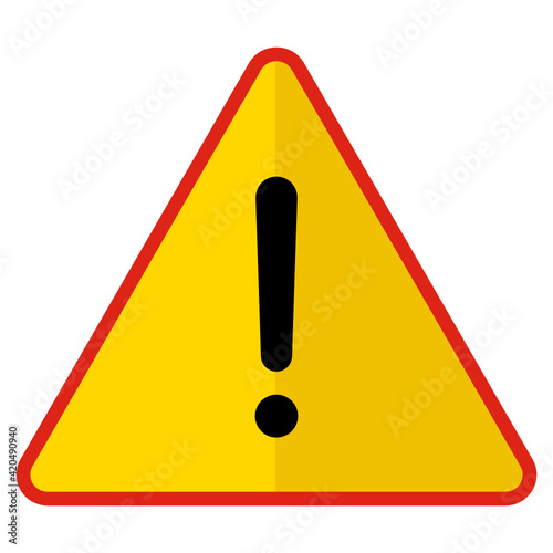 Bare exclamation mark concept, factorial operation and logical negation Vector Icon Design, yellow triangle warning signs, regulatory and guide symbol on white background, Modern traffic signal stock