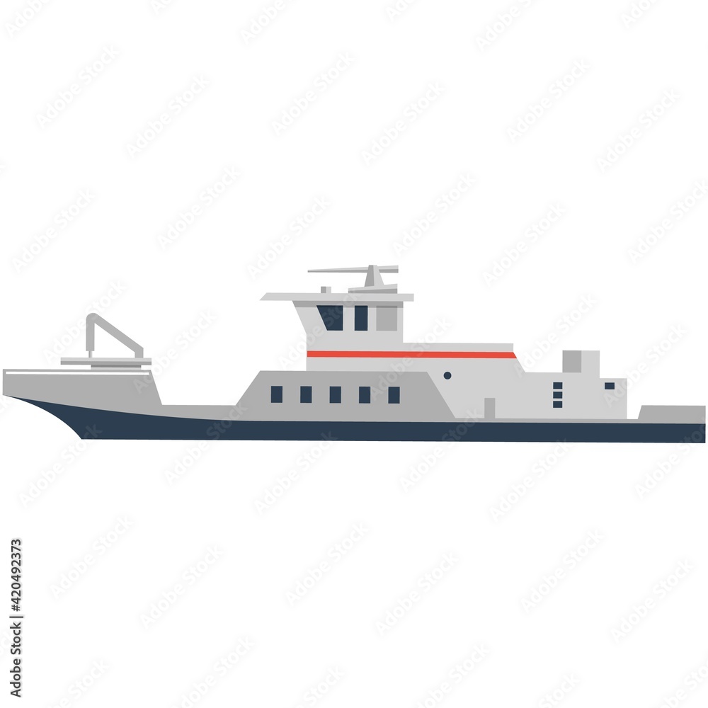 Crane cargo ship vector illustration isolated on white