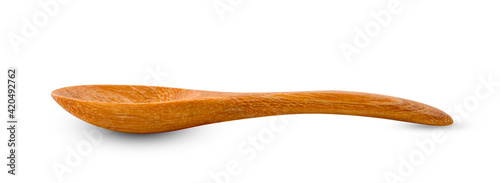 wooden spoon isolated on white background ,include clipping path