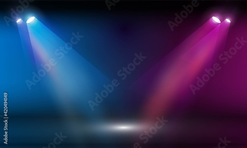 Stage podium with lighting, Stage Podium Scene with for Award Ceremony on Light Colorful Background vector design.