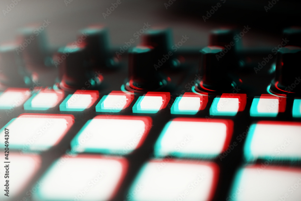 Obraz premium Professhional hip hop producer contoller edited with 3d stereo effect