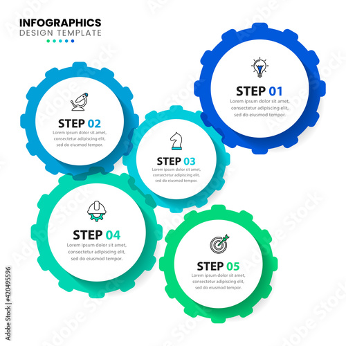 Infographic design template. Creative concept with 5 steps