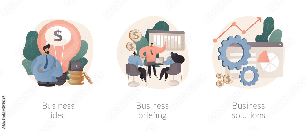Business plan development abstract concept vector illustrations.