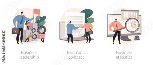 Company management abstract concept vector illustrations.