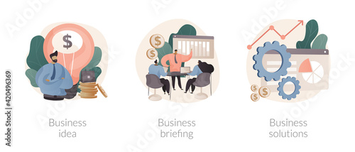 Business plan development abstract concept vector illustrations.