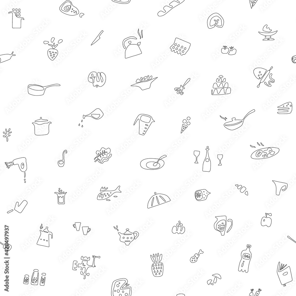 cooking food seamless vector background , design element cooking food seamless vector background , design element