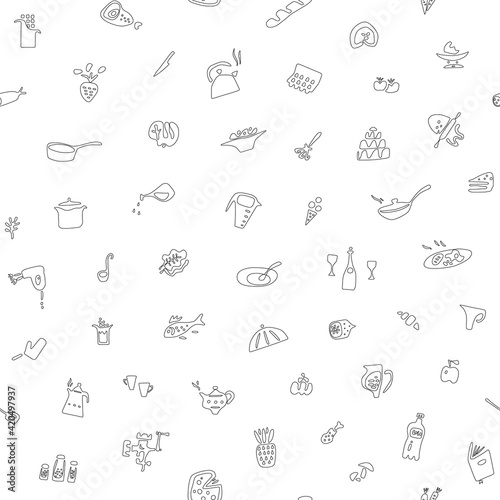 cooking food seamless vector background   design element