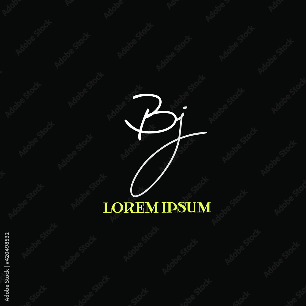 BJ b j Initial handwriting creative fashion elegant design logo Sign Symbol template vector icon BJ b j Initial handwriting creative fashion elegant design logo Sign Symbol template vector icon