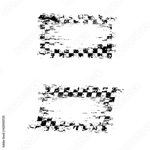 Sport flags grunge white brushes set