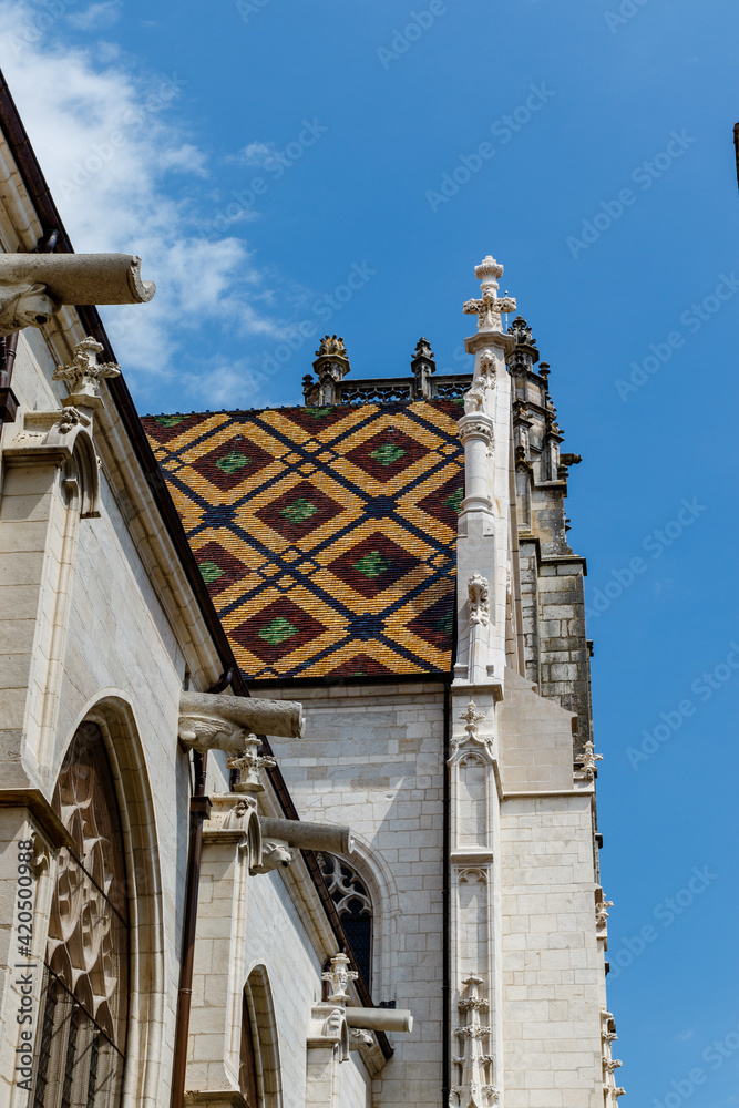 Obraz premium Exterior of the Royal Monastery of Brou in Bourg-en-Bresse, Ain, France, Europe