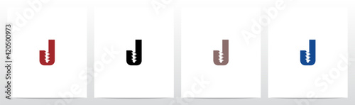 Screw On Letter Logo Design J