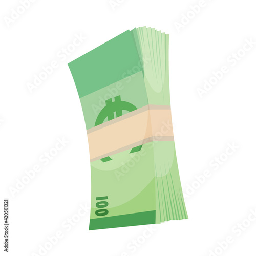European currency note euro banknotes. Money vector illustration. Investment capital wealth savings or financial prosperity symbol. Paper money