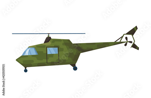 Helicopter cartoon aviation. Avia transportation with propeller isolated on white. Vector copter aircraft rotor plane cargo. Civil or army military transport helicopter