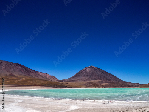 Laguna Verde (Spanish for "green lake") is a salt lake in an endorheic basin, in the southwestern Altiplano in Bolivia.