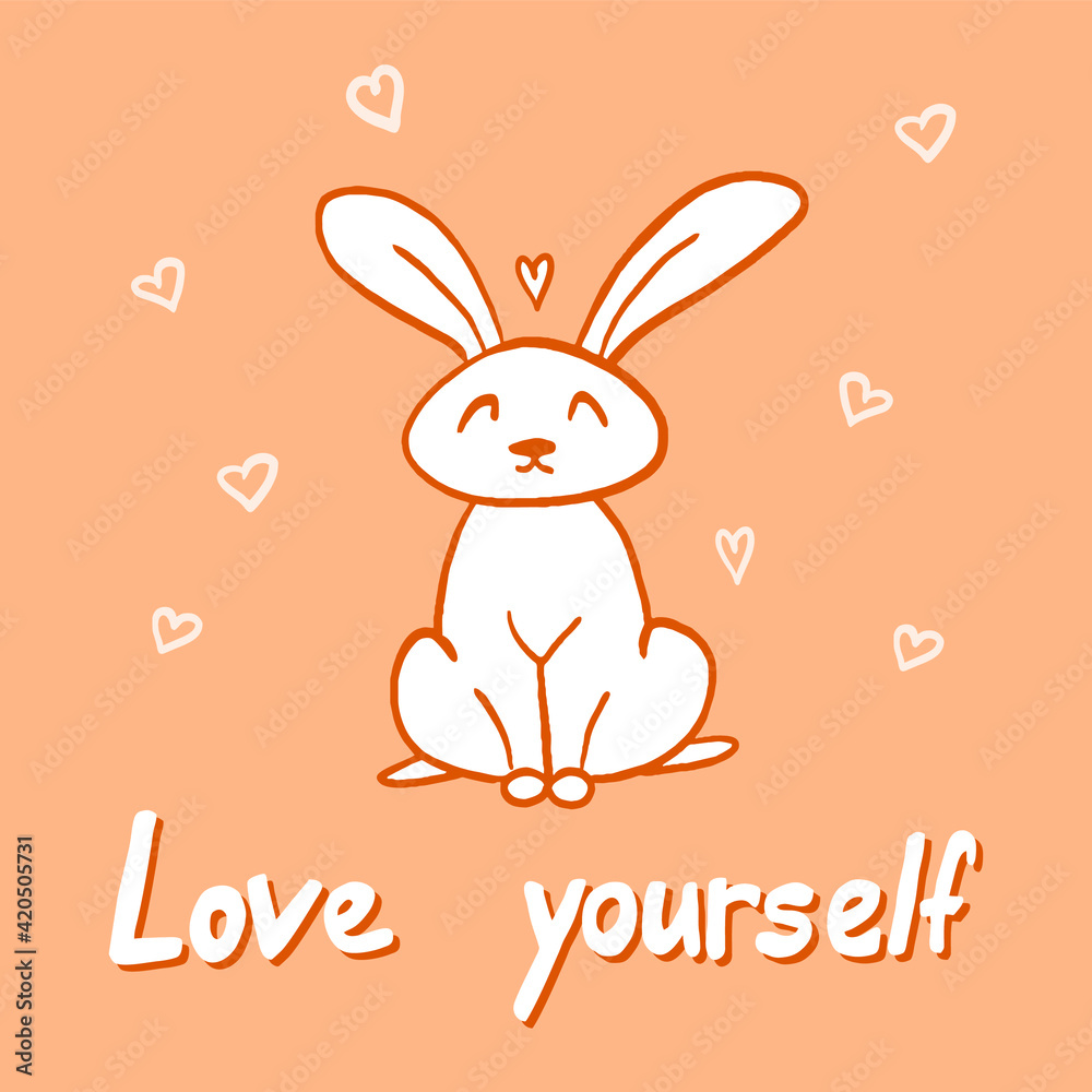Fototapeta premium Postcard with a rabbit