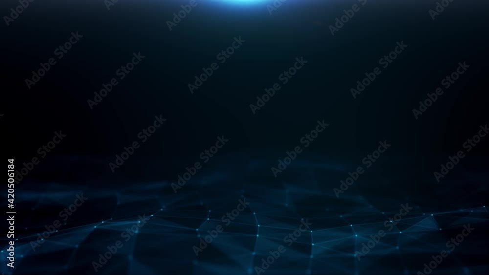 Abstract Plexus Digital Fx Background Loop/ 4k animation of an abstract technology background with moving lines and dots for network digital data concept and communication seamless looping