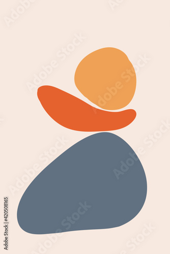 Minimal vector abstract wall arts. Hand draw shape design for wall framed prints